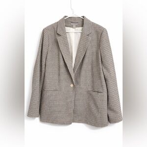 Houndstooth Blazer Jacket - Black & White